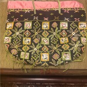 Fendi Pink and Brown Embroidered Tote